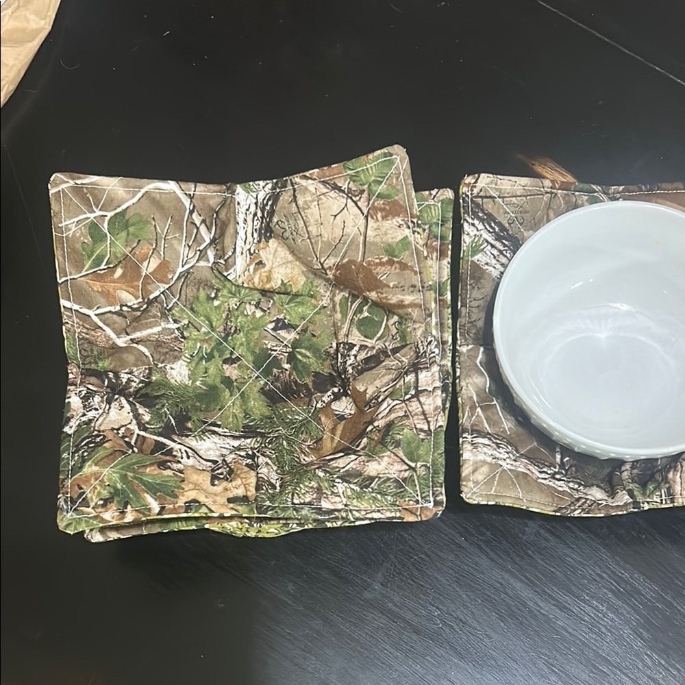 Green and Brown Camouflage Table Linens for Dining